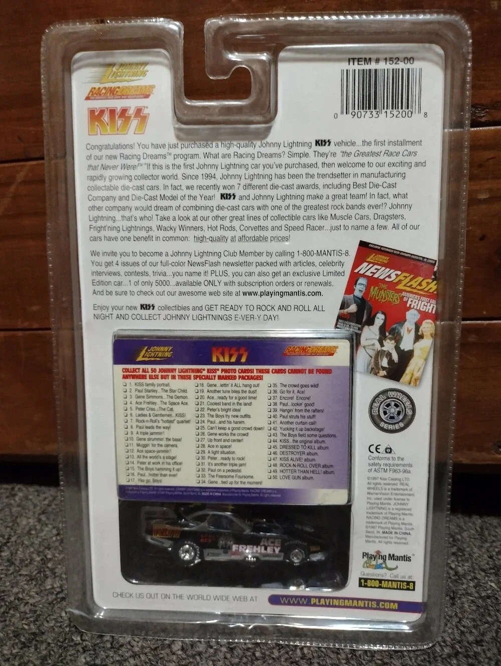 KISS Jonny Lightning Black Die-Cast  Race Car Ace Frehley